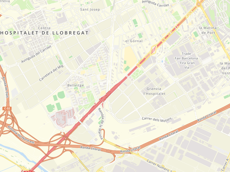 Avinguda De La Gran Via De L'Hospitalet, L'Hospitalet De Llobregat, Barcelona, Cataluña (Catalonia), Spain
