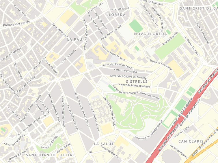Avinguda Caritg, Badalona, Barcelona, Cataluña (Catalunya), Espanya