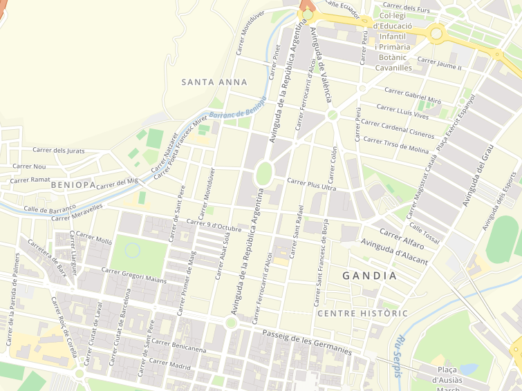 Avinguda Republica Argentina, Gandia, Valencia (València), Comunidad Valenciana (País Valencià), Espanya